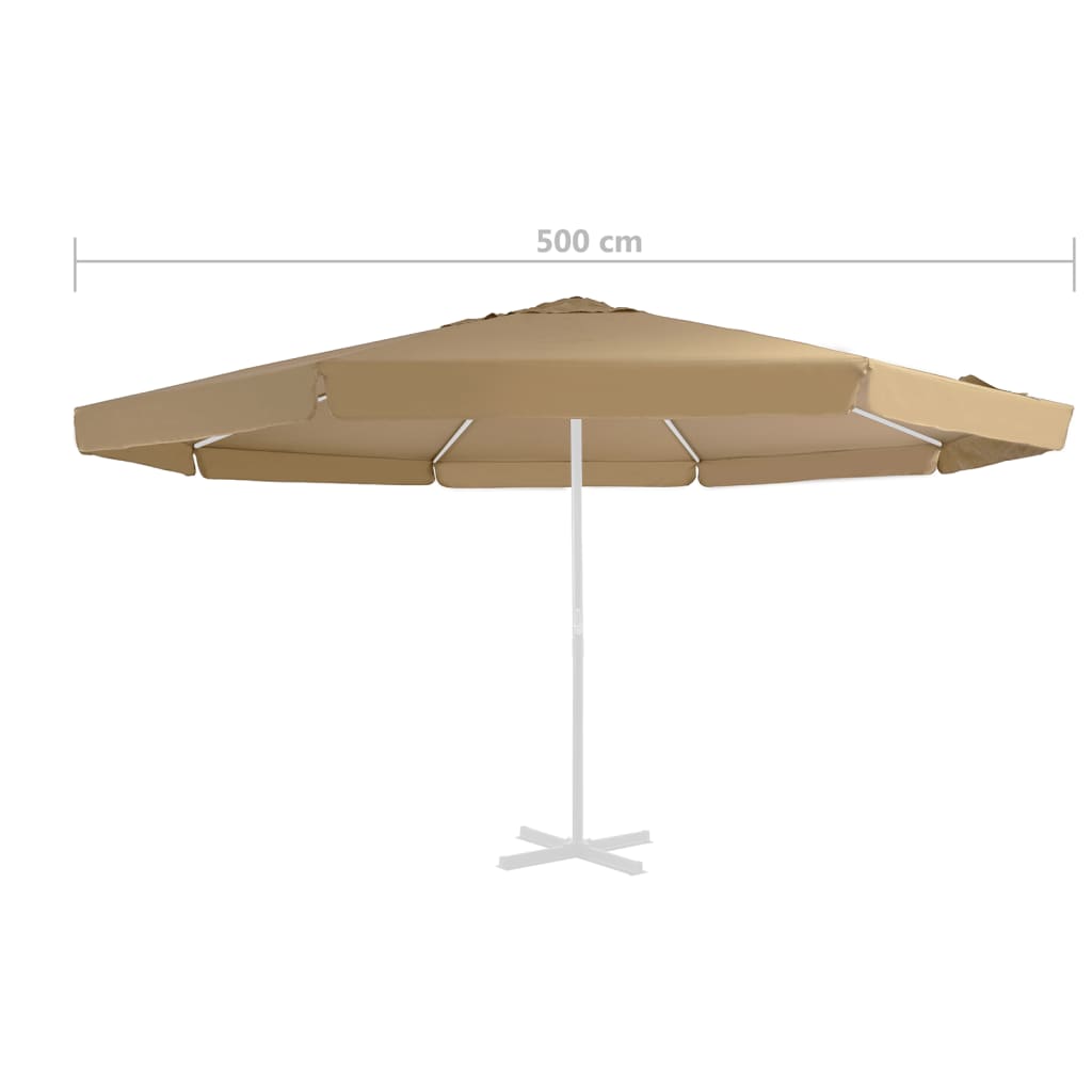 Ersatzbezug für Sonnenschirm Taupe 500 cm