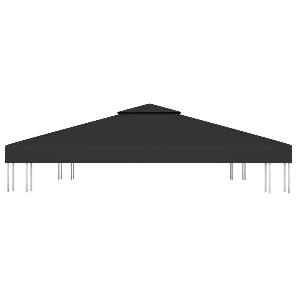 Pavillon-Dachplane mit Kaminabzug 310 g/m² 3x3 m Schwarz