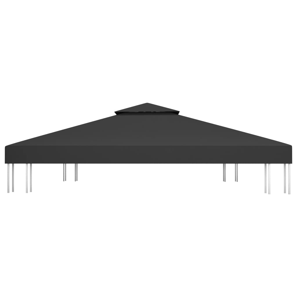 Pavillon-Dachplane mit Kaminabzug 310 g/m² 4x3 m Schwarz