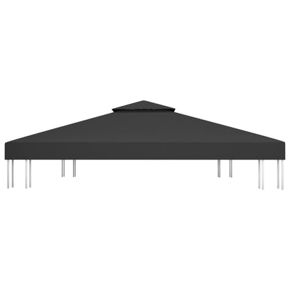 Pavillon-Dachplane mit Kaminabzug 310 g/m² 4x3 m Schwarz