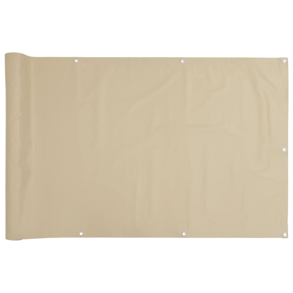 Balkon-Sichtschutz Beige 90x300 cm Oxford-Gewebe