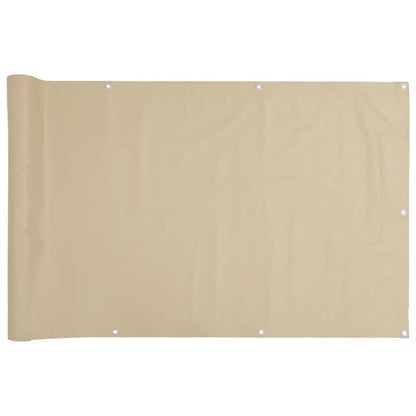 Balkon-Sichtschutz Beige 90x300 cm Oxford-Gewebe