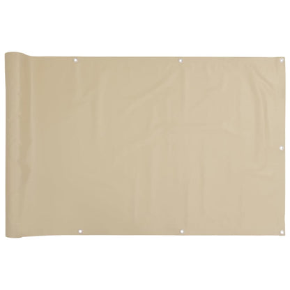 Balkon-Sichtschutz Beige 90x500 cm Oxford-Gewebe