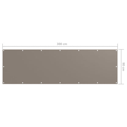 Balkon-Sichtschutz Taupe 90x300 cm Oxford-Gewebe