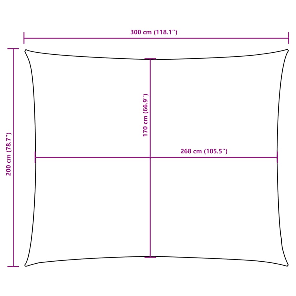 Sonnensegel Oxford-Gewebe Rechteckig 2x3 m Anthrazit