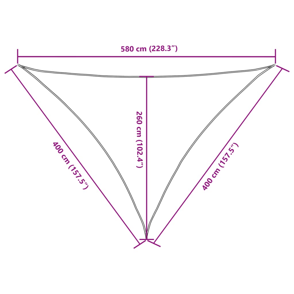 Sonnensegel Oxford-Gewebe Dreieckig 4x4x5,8 m Anthrazit