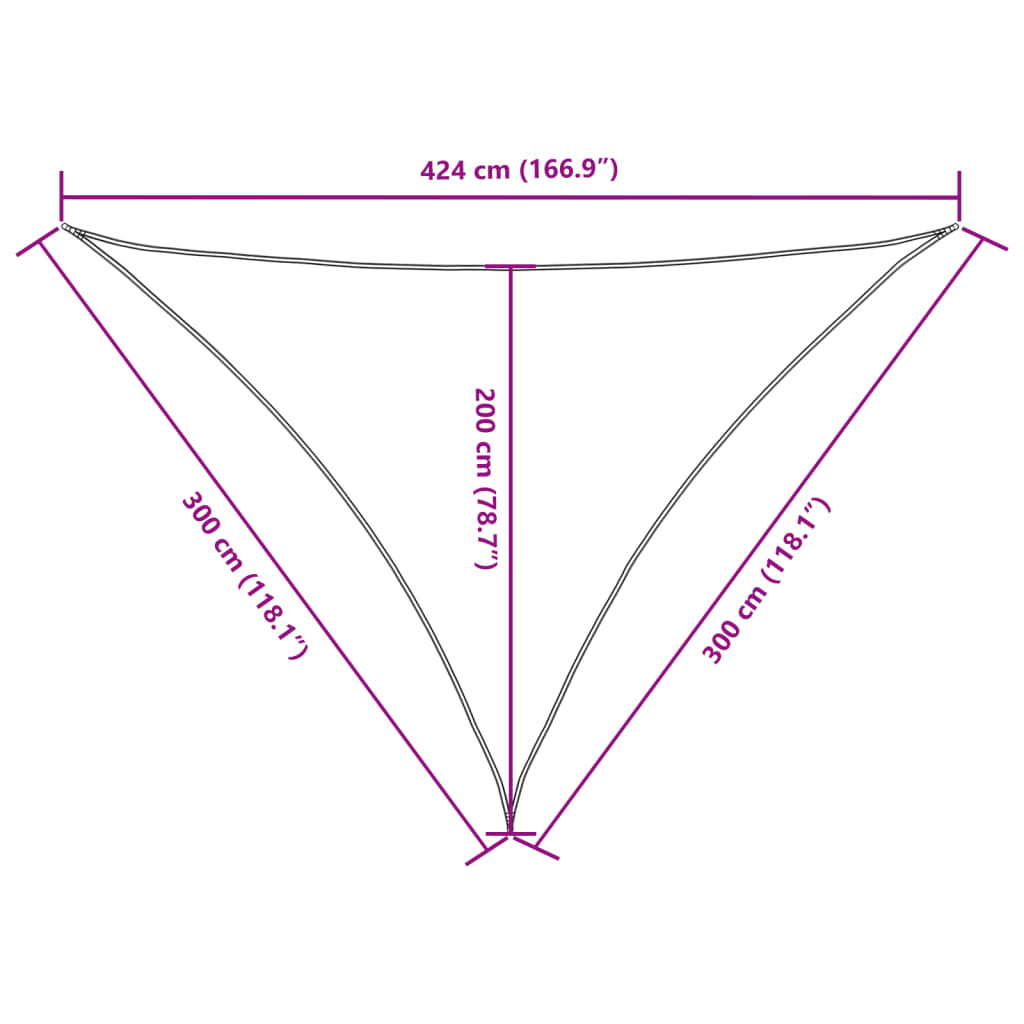 Sonnensegel Oxford-Gewebe Dreieckig 3x3x4,24 m Beige