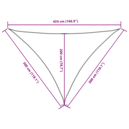 Sonnensegel Oxford-Gewebe Dreieckig 3x3x4,24 m Beige