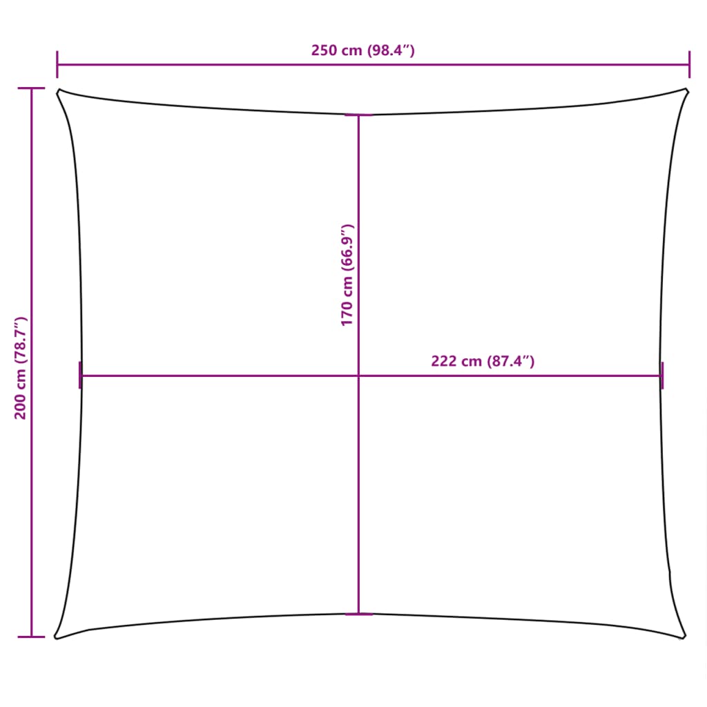 Sonnensegel Oxford-Gewebe Rechteckig 2x2,5 m Creme