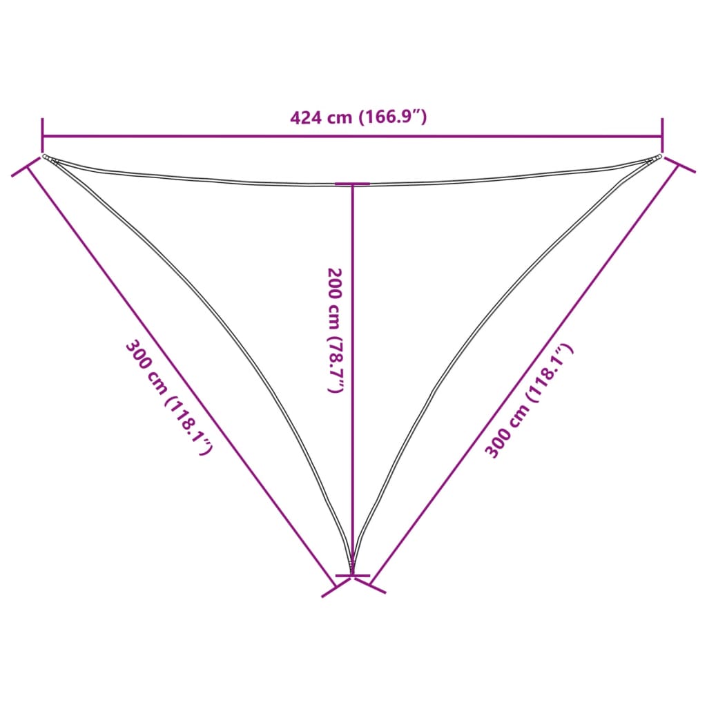 Sonnensegel Oxford-Gewebe Dreieckig 3x3x4,24 m Creme