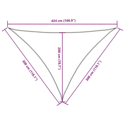 Sonnensegel Oxford-Gewebe Dreieckig 3x3x4,24 m Creme