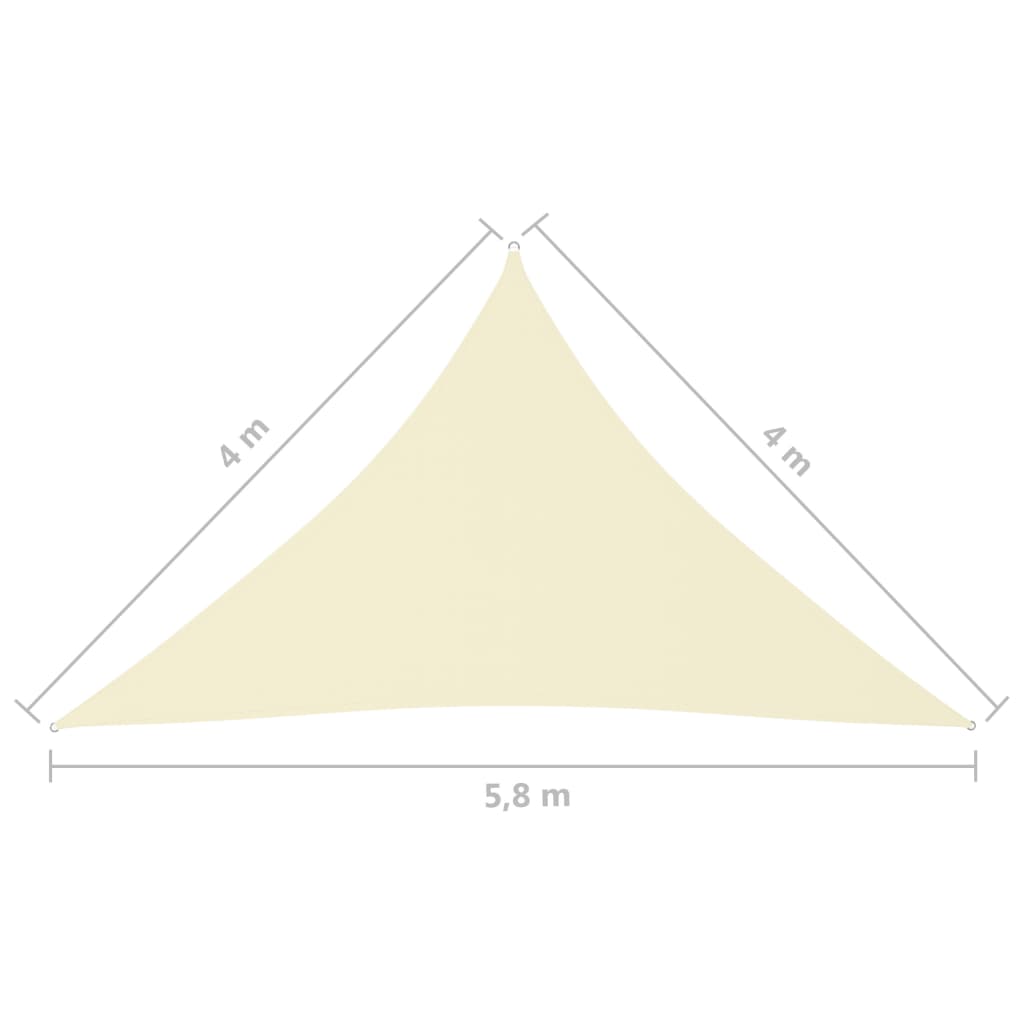 Sonnensegel Oxford-Gewebe Dreieckig 4x4x5,8 m Creme