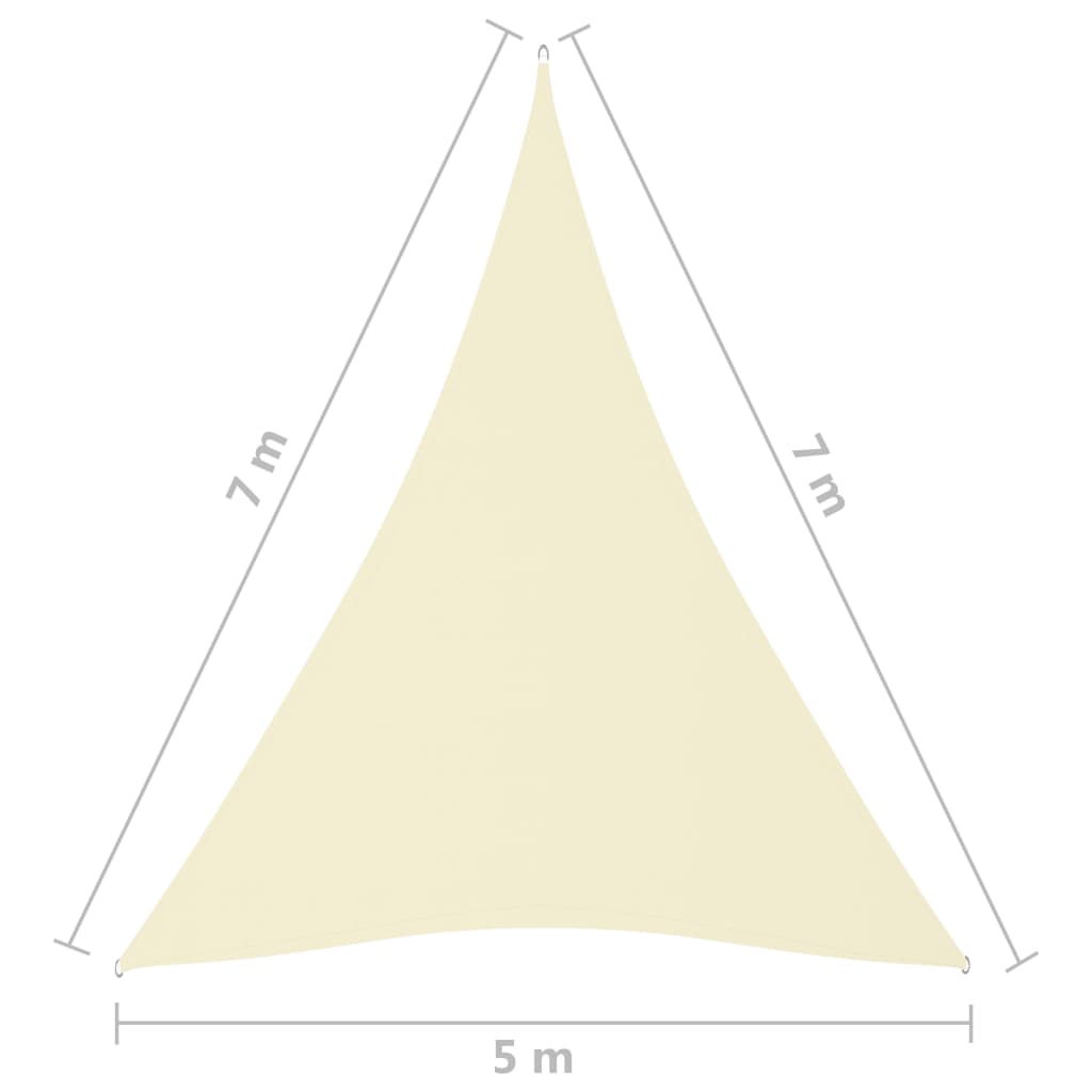 Sonnensegel Oxford-Gewebe Dreieckig 5x7x7 m Creme