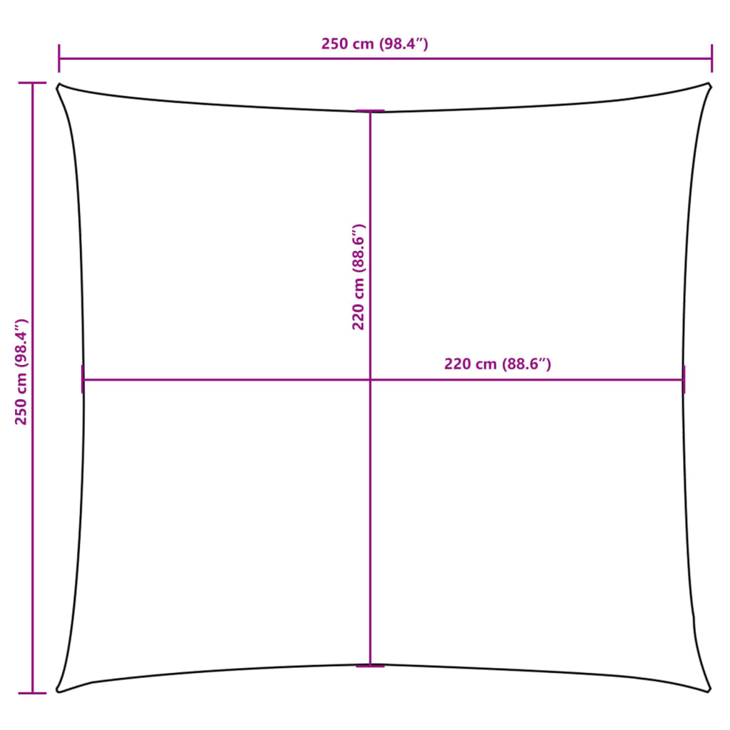 Sonnensegel Oxford-Gewebe Quadratisch 2,5x2,5 m Weiß