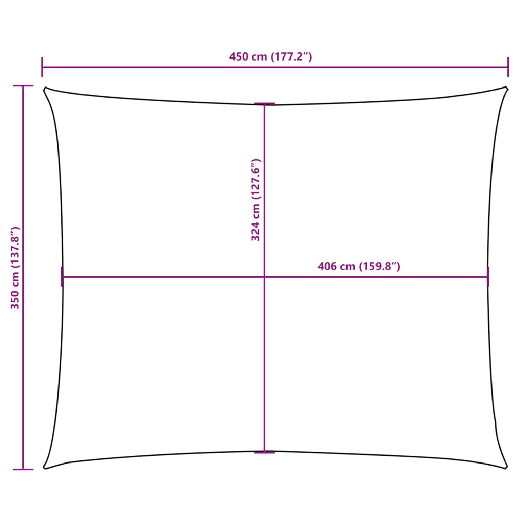 Sonnensegel Oxford-Gewebe Rechteckig 3,5x4,5 m Weiß