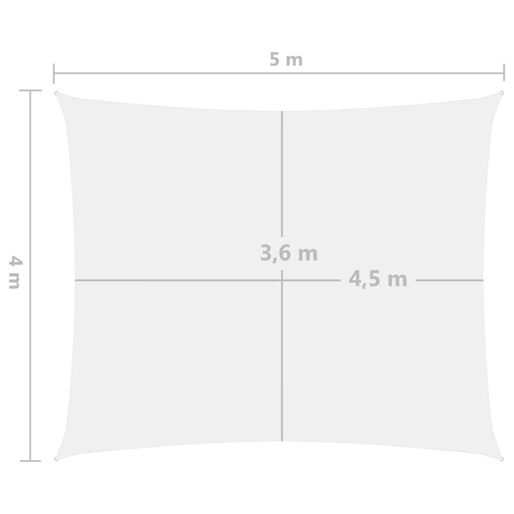 Sonnensegel Oxford-Gewebe Rechteckig 4x5 m Weiß