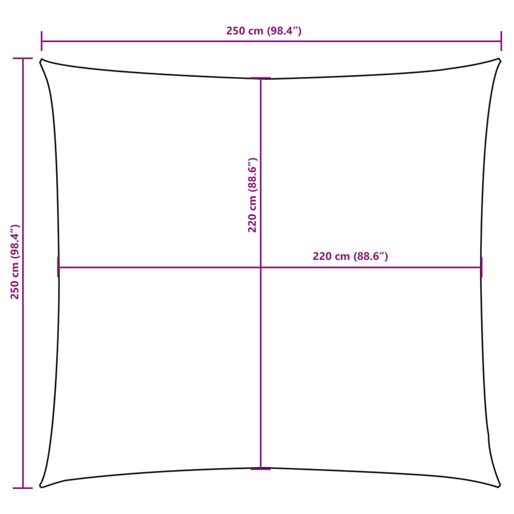 Sonnensegel Oxford-Gewebe Quadratisch 2,5x2,5 m Dunkelgrün