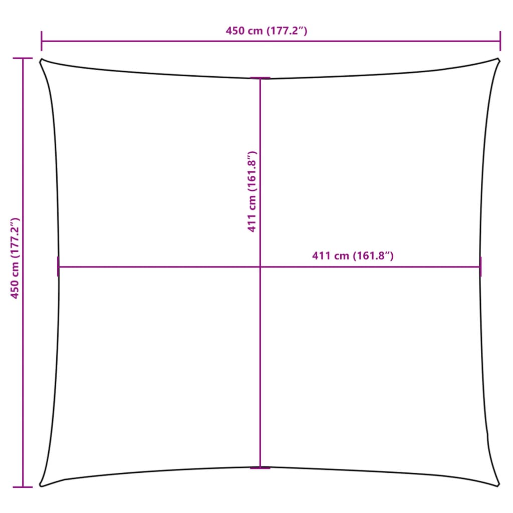 Sonnensegel Oxford-Gewebe Quadratisch 4,5x4,5 m Dunkelgrün