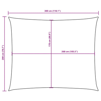 Sonnensegel Oxford-Gewebe Rechteckig 2x3 m Schwarz