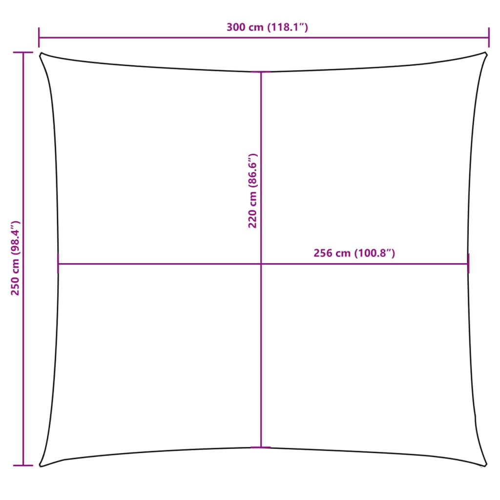 Sonnensegel Oxford-Gewebe Rechteckig 2,5x3 m Schwarz