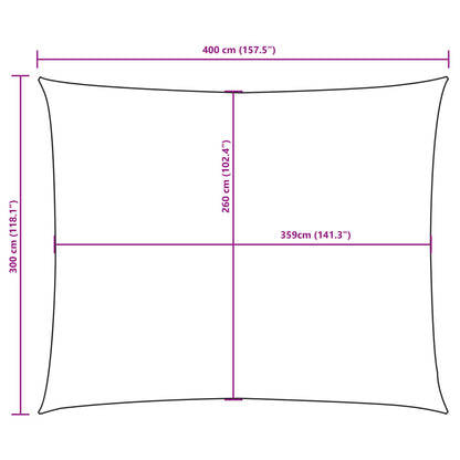 Sonnensegel Oxford-Gewebe Rechteckig 3x4 m Schwarz