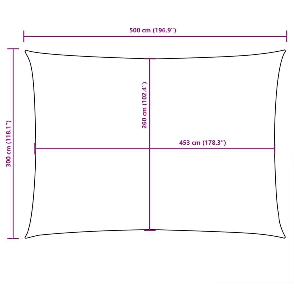 Sonnensegel Oxford-Gewebe Rechteckig 3x5 m Schwarz