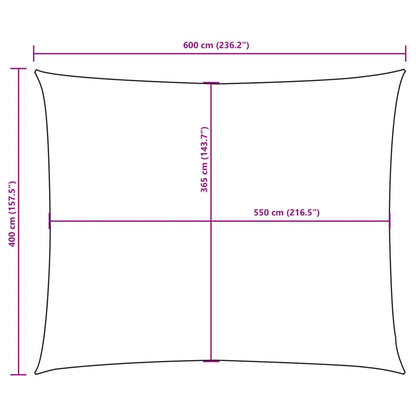 Sonnensegel Oxford-Gewebe Rechteckig 4x6 m Schwarz