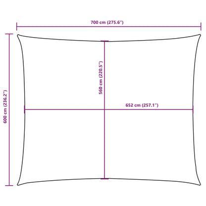 Sonnensegel Oxford-Gewebe Rechteckig 6x7 m Schwarz