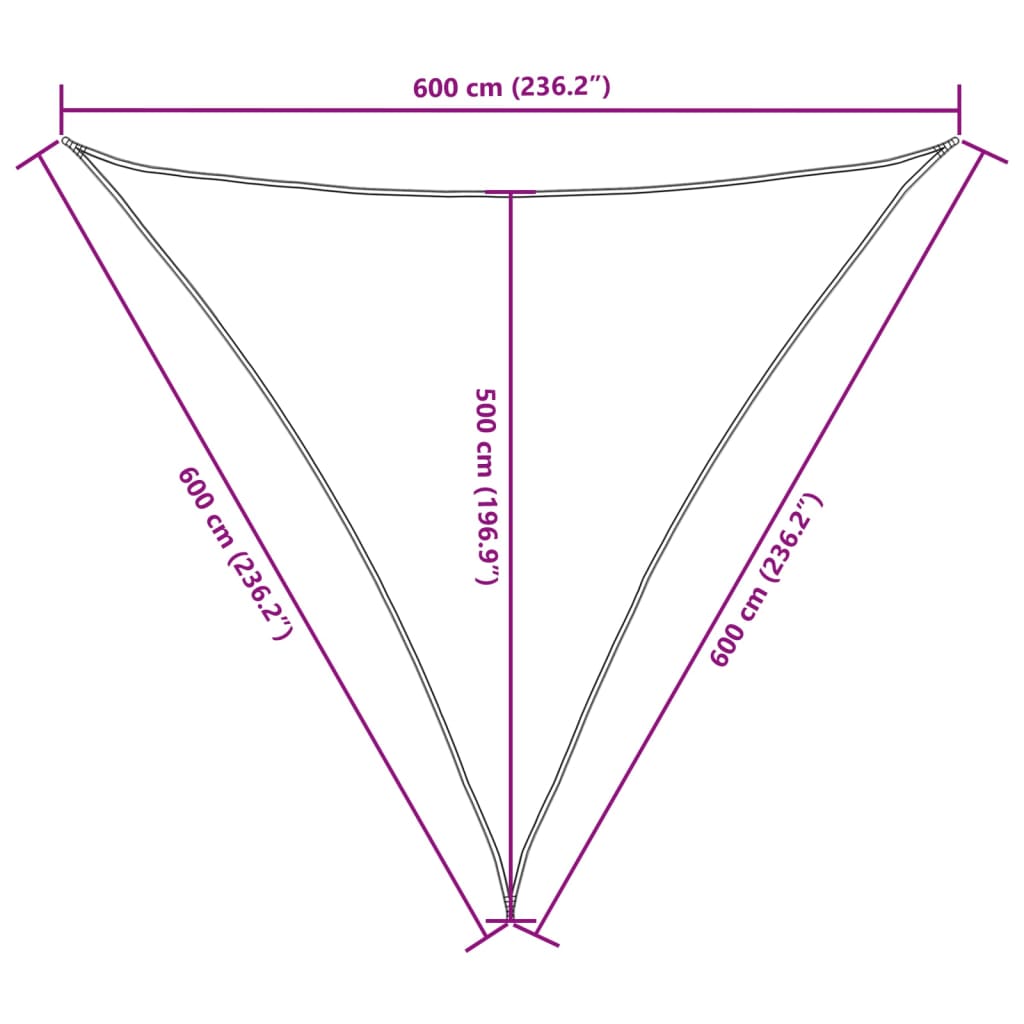 Sonnensegel Oxford-Gewebe Dreieckig 6x6x6 m Schwarz