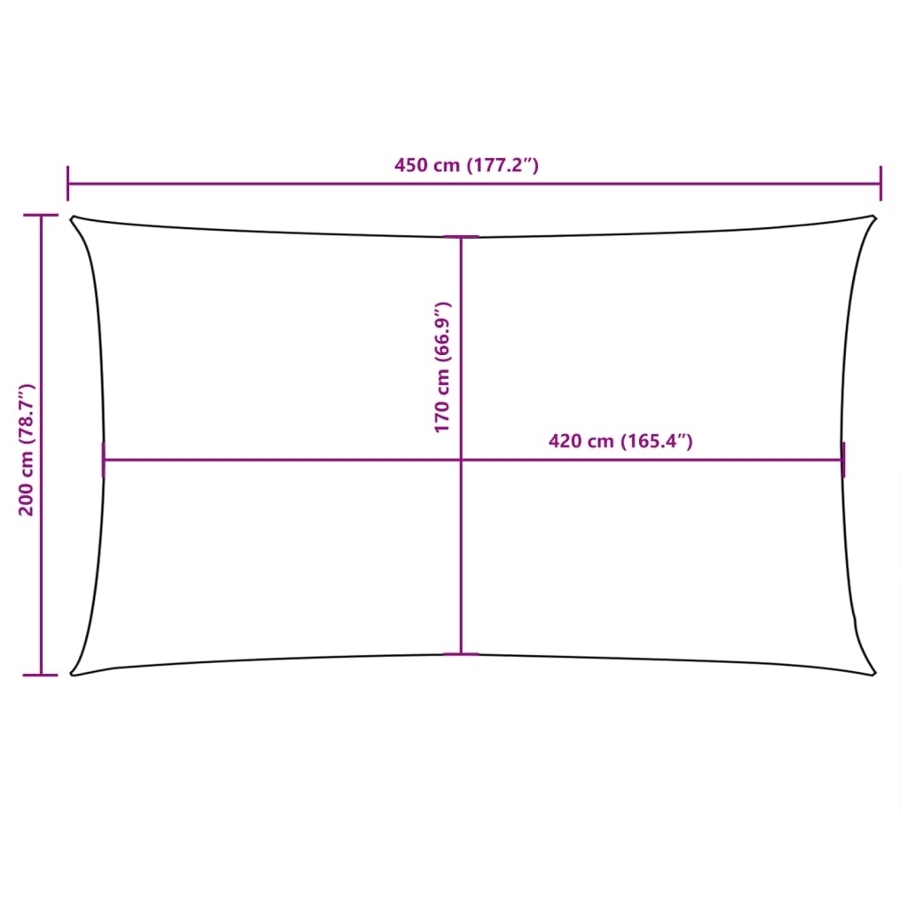 Sonnensegel Oxford-Gewebe Rechteckig 2x4,5 m Braun