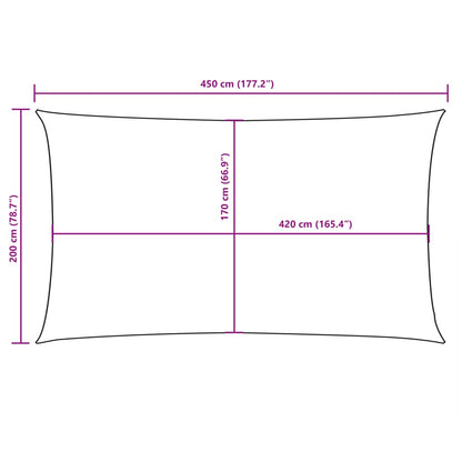 Sonnensegel Oxford-Gewebe Rechteckig 2x4,5 m Braun