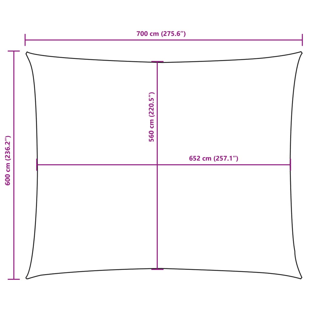 Sonnensegel Oxford-Gewebe Rechteckig 6x7 m Braun