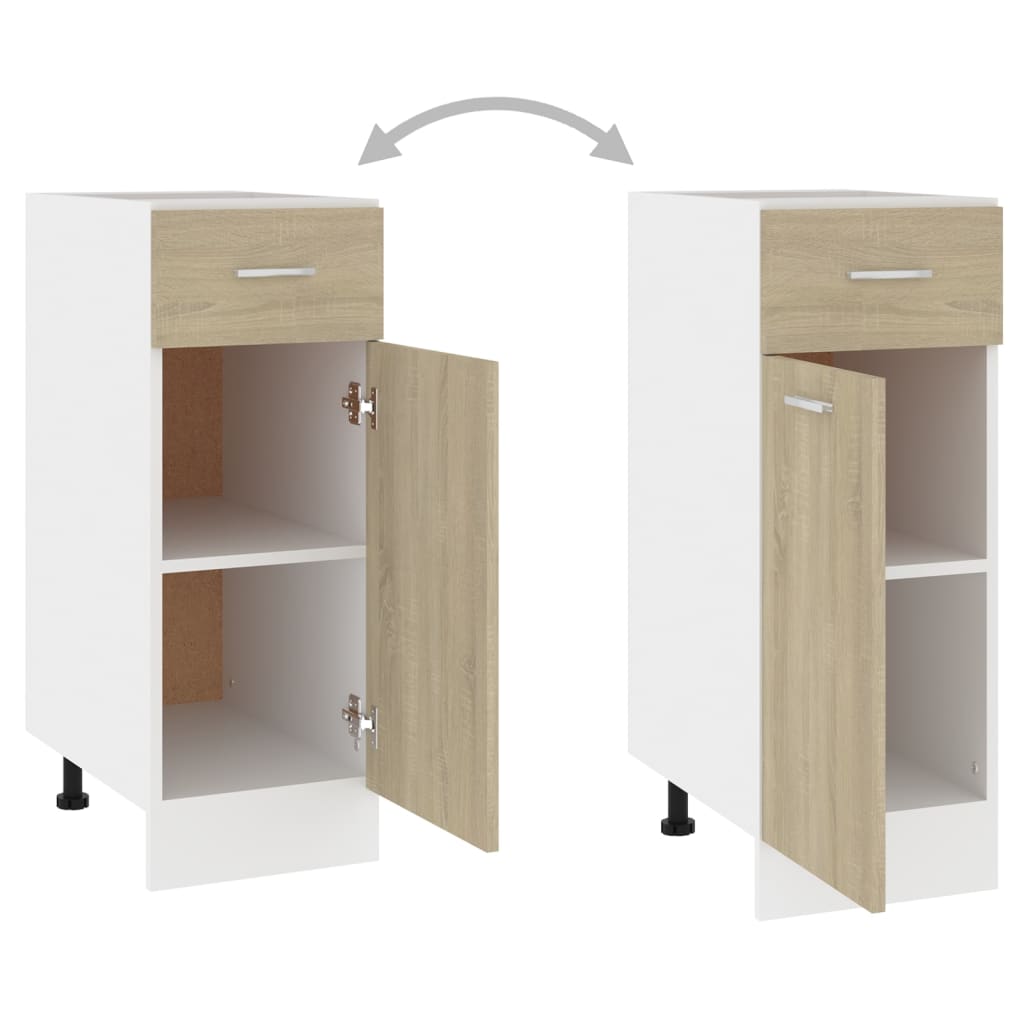 Schubunterschrank Sonoma-Eiche 30x46x81,5 cm Holzwerkstoff