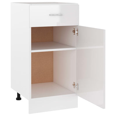 Schubunterschrank Hochglanz-Weiß 40x46x81,5 cm Holzwerkstoff