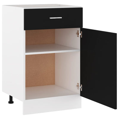 Schubunterschrank Schwarz 50x46x81,5 cm Holzwerkstoff