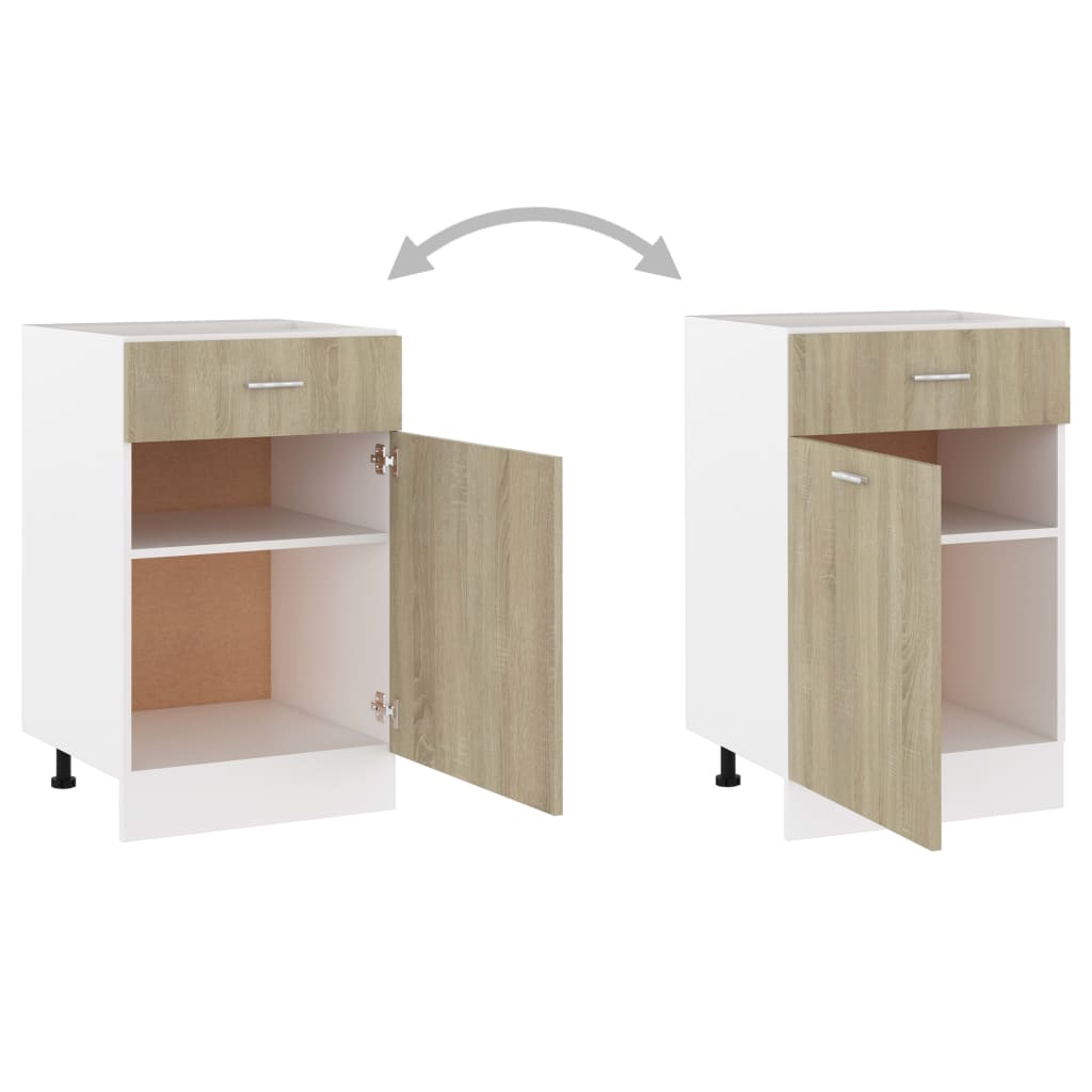 Schubunterschrank Sonoma-Eiche 50x46x81,5 cm Holzwerkstoff