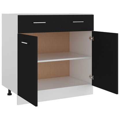 Schubunterschrank Schwarz 80x46x81,5 cm Holzwerkstoff