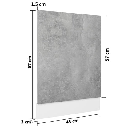 Geschirrspülerblende Betongrau 45x3x67 cm Holzwerkstoff