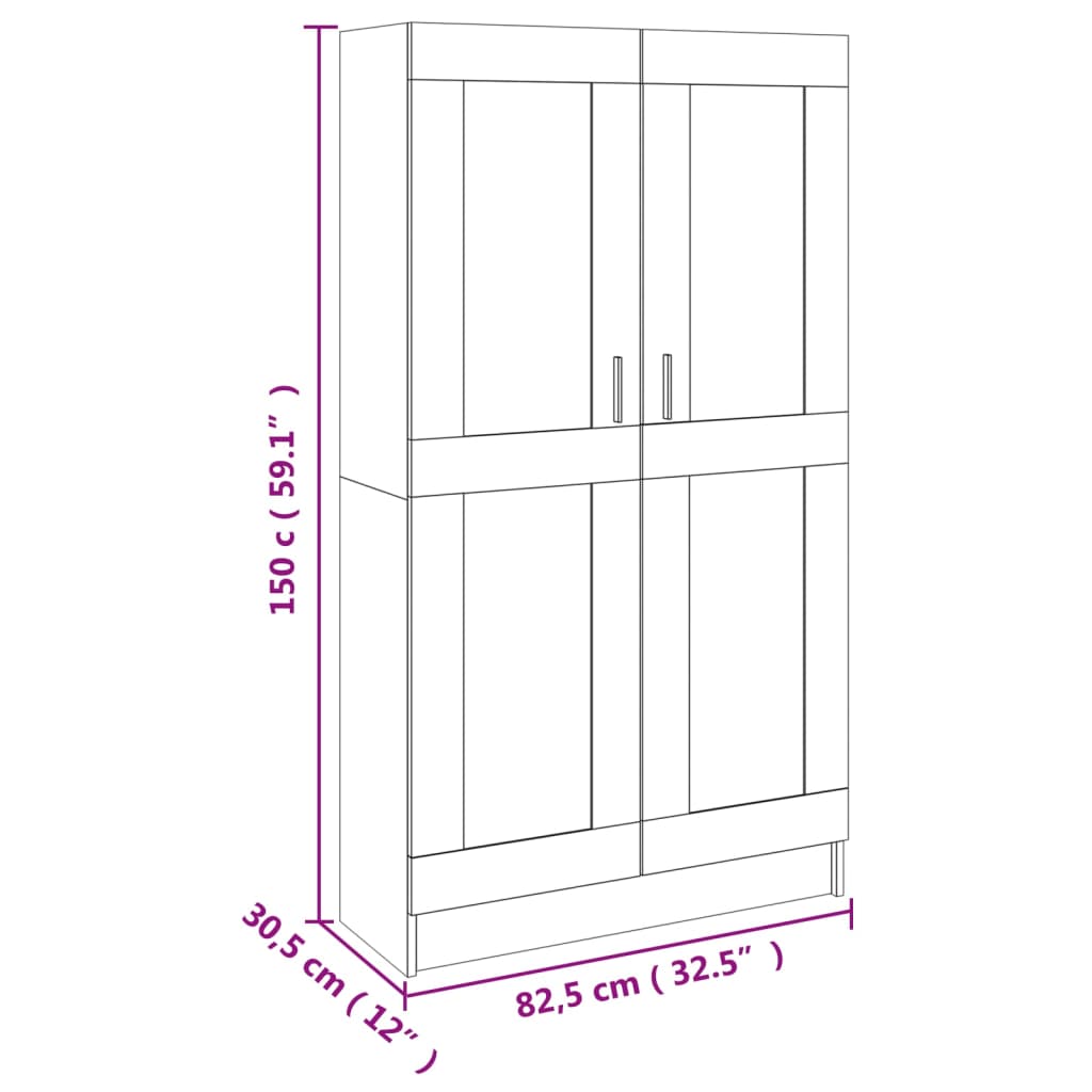 Bücherregal Sonoma-Eiche 82,5x30,5x150 cm Holzwerkstoff