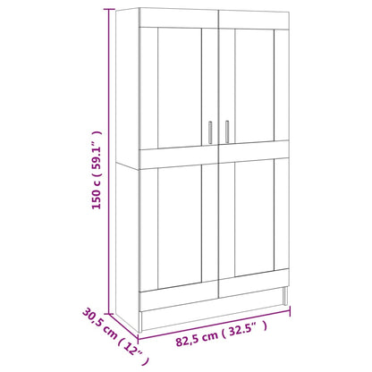 Bücherregal Betongrau 82,5x30,5x150 cm Holzwerkstoff