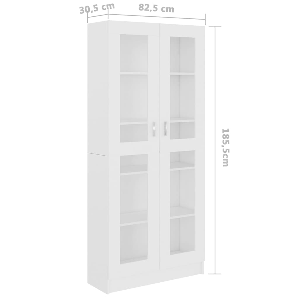 Vitrinenschrank Weiß 82,5x30,5x185,5 cm Holzwerkstoff