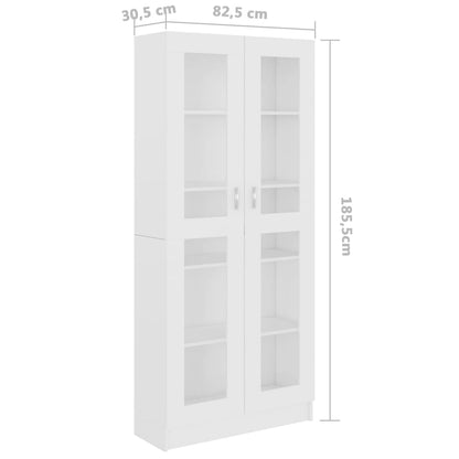 Vitrinenschrank Weiß 82,5x30,5x185,5 cm Holzwerkstoff