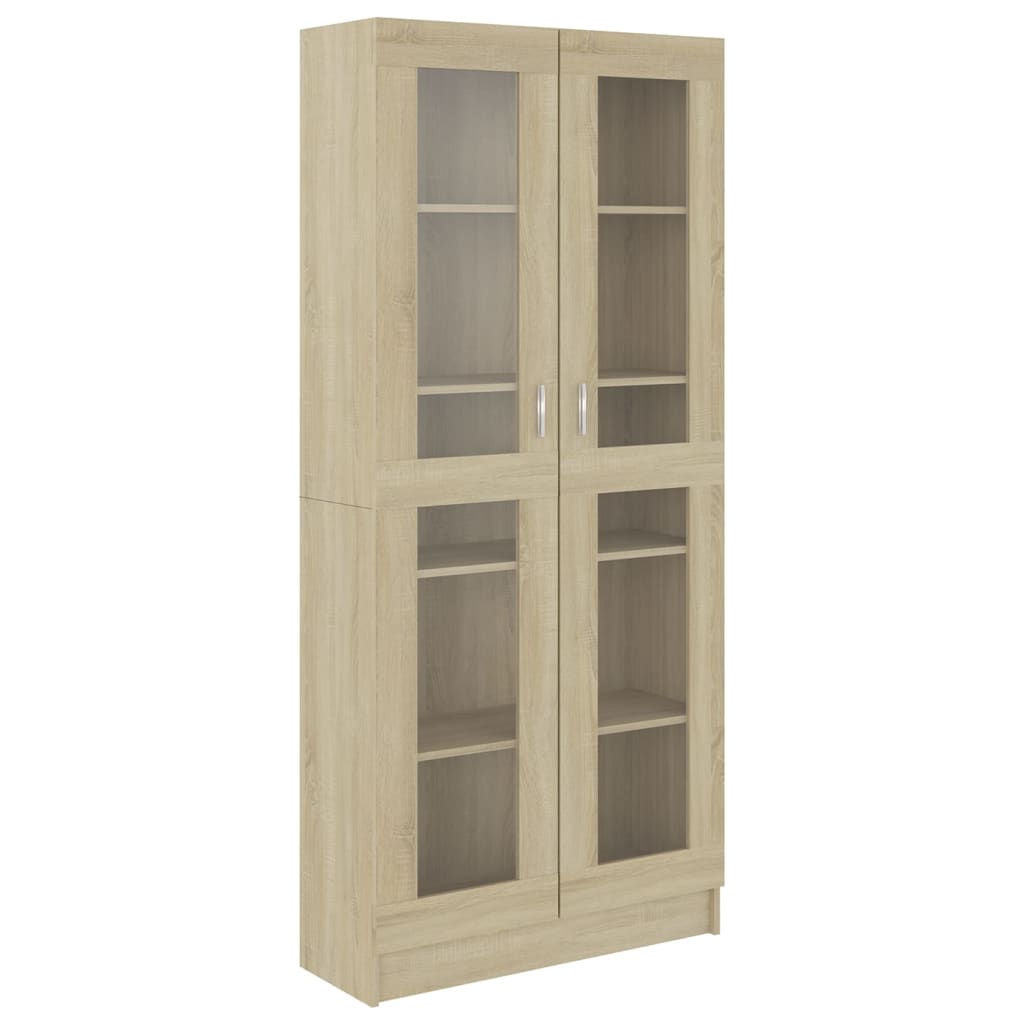 Vitrinenschrank Sonoma-Eiche 82,5x30,5x185,5 cm Holzwerkstoff