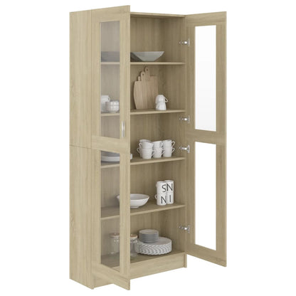 Vitrinenschrank Sonoma-Eiche 82,5x30,5x185,5 cm Holzwerkstoff