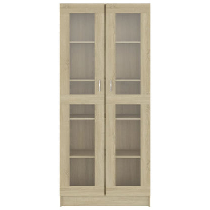 Vitrinenschrank Sonoma-Eiche 82,5x30,5x185,5 cm Holzwerkstoff