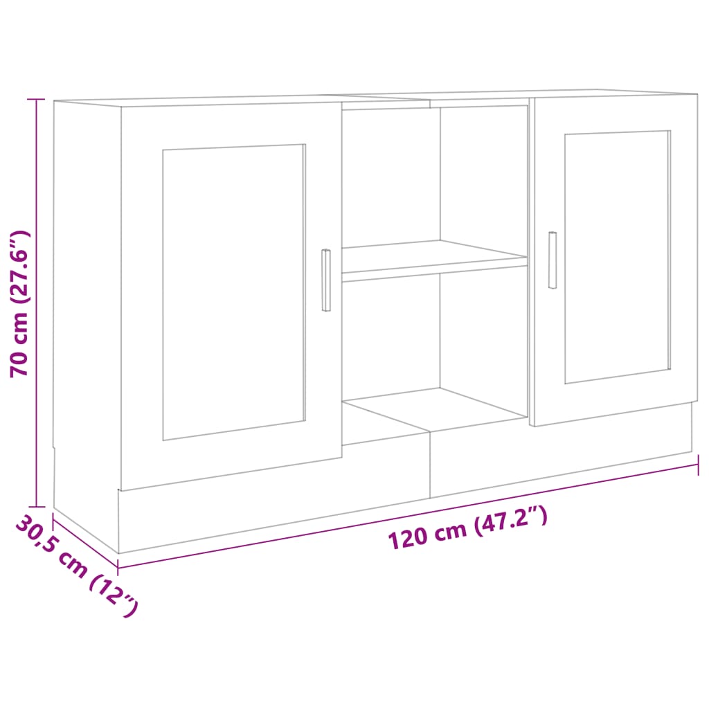 Sideboard Weiß 120x30,5x70 cm Holzwerkstoff