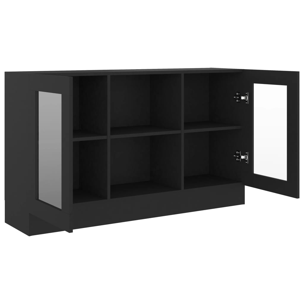 Vitrinenschrank Schwarz 120x30,5x70 cm Holzwerkstoff