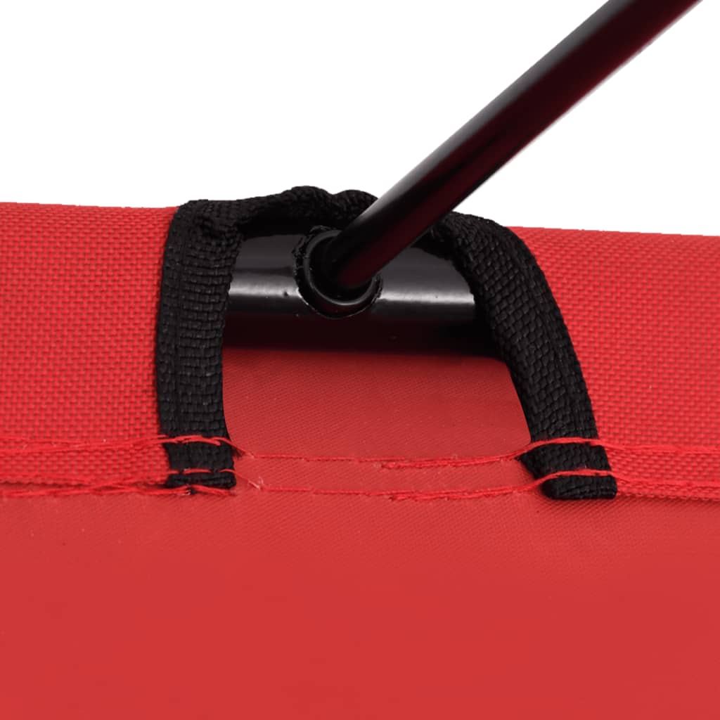 Lettino da campeggio 180x60x19 cm tessuto Oxford e acciaio Rosso