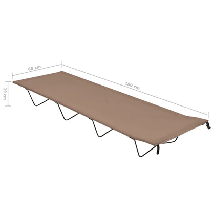 Letti da campeggio, 2 pezzi, 180x60x19 cm, tessuto Oxford e acciaio, tortora