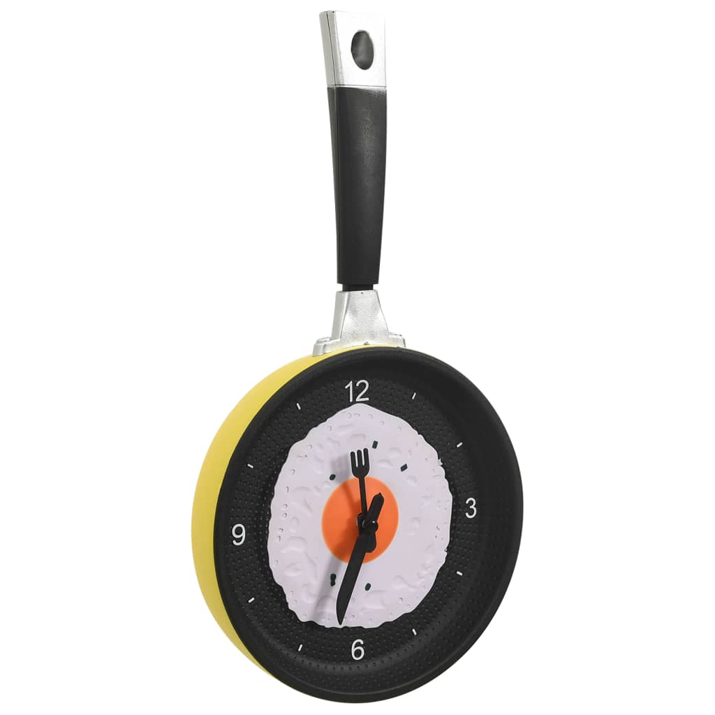 Wanduhr mit Spiegelei-Pfannen-Design 18,8 cm